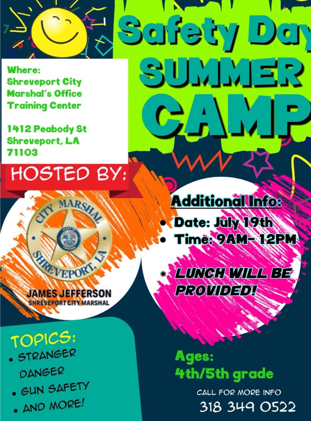 Safety Day Summer Camp 2024 Flyer