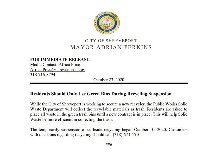 10232020  Green Recycle Bins